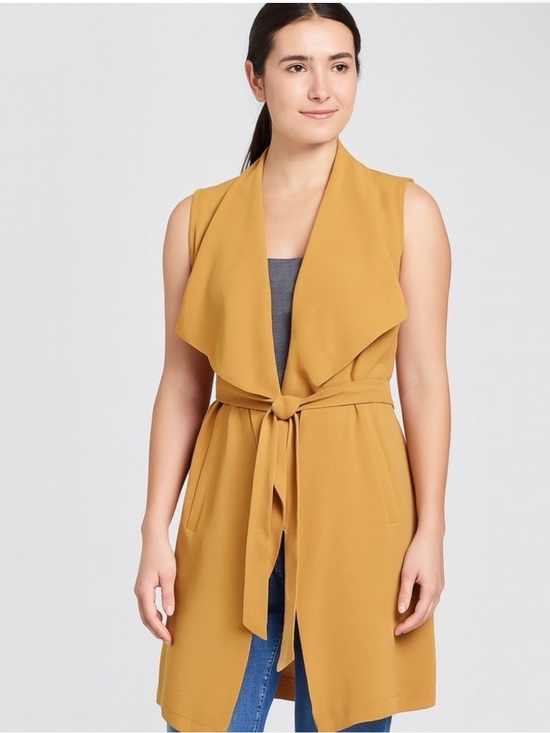 Elodie Other - Elodie Mustard Sleeveless Draped Vest-EUC